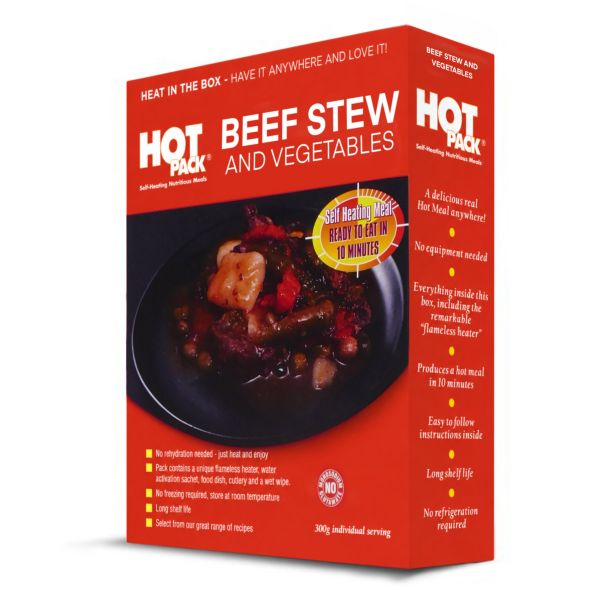HOT PACK self heating meal in box - Beef Stew and Vegetables