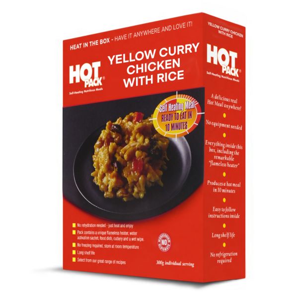 HOT PACK self heating meal in box - Yellow Chicken Curry and Rice