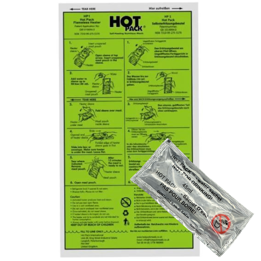 HOT PACK Flameless Ration Heater INCLUDES Activation Sachet